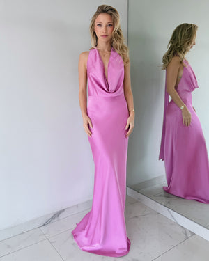 Orchid Open Back Gown Dress