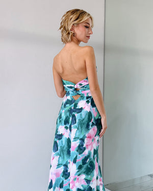 Floral Strapless Print Dress