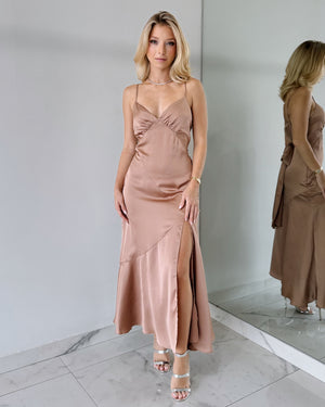 Light Pink Silk Midi Dress