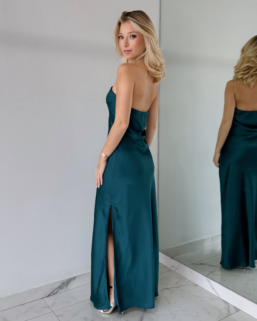 FD11771 Emerald Strapless Gown Dress