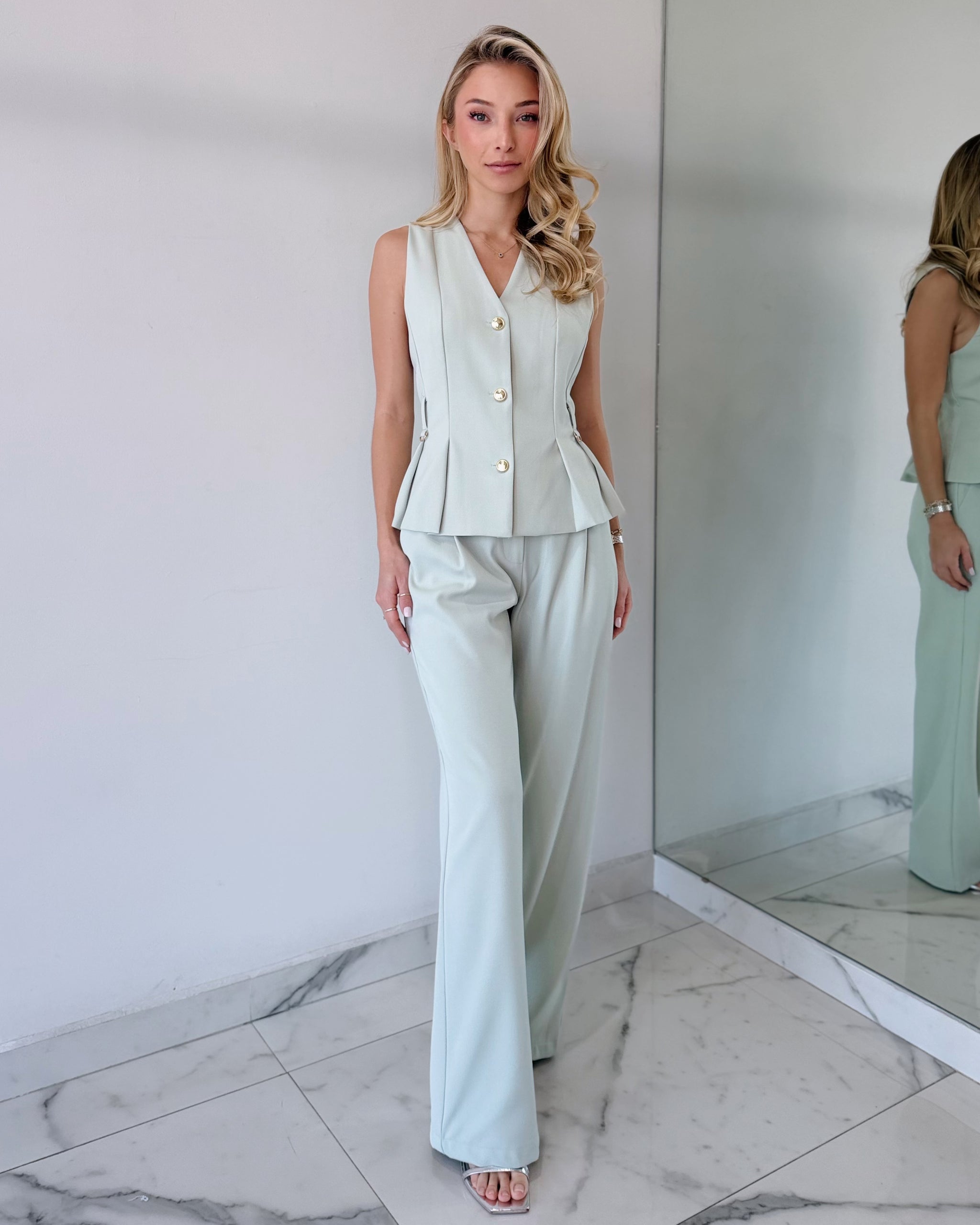 Mint Sage Top + Pant Two Piece Set