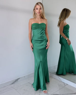 Green Emerald Strapless Maxi Dress