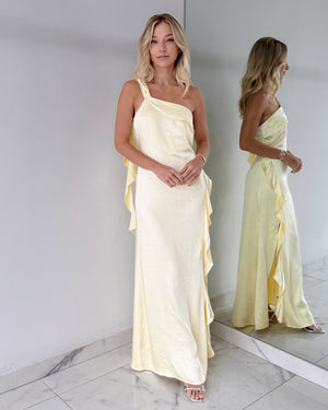Baby Yellow Ruffle Maxi Dress