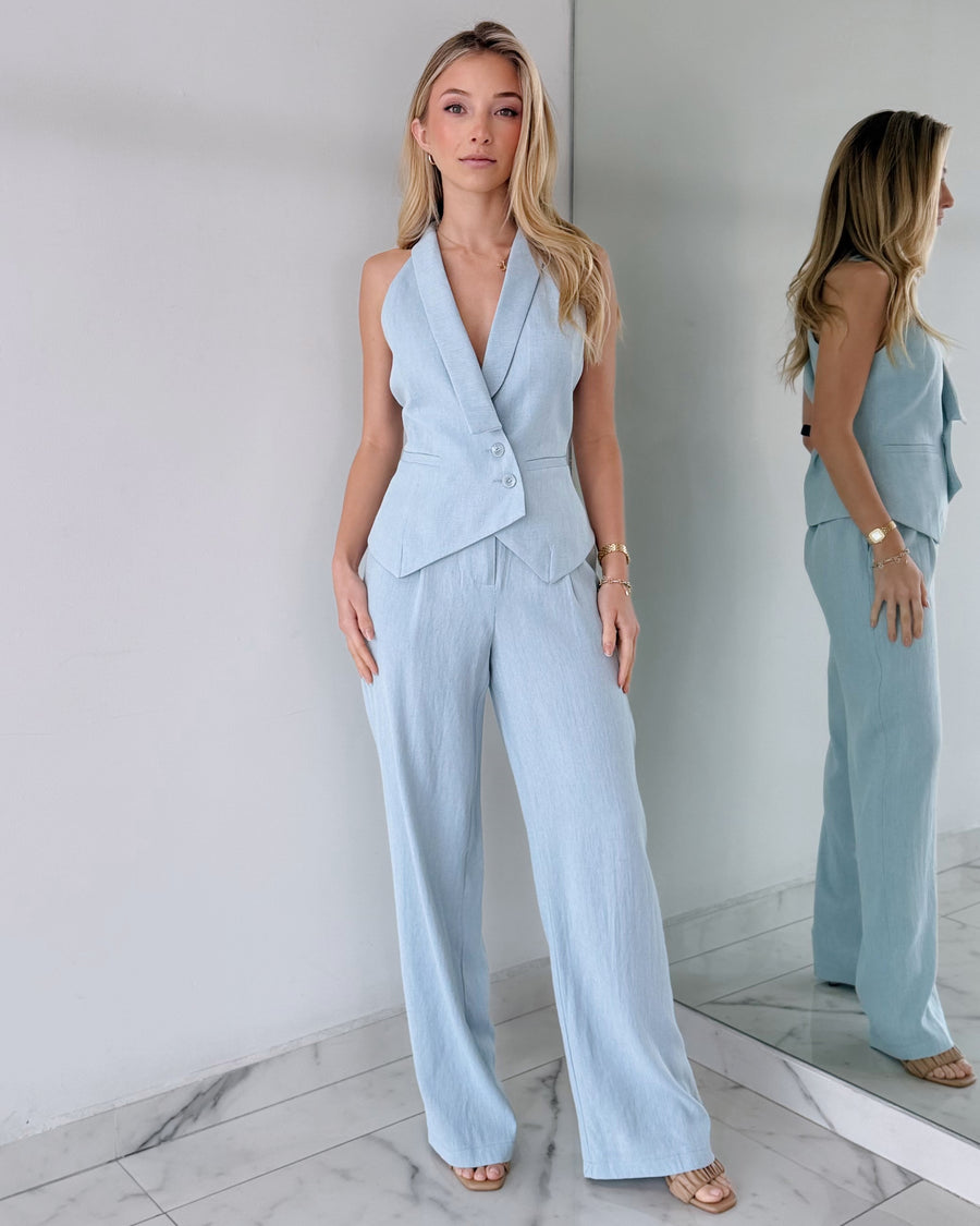 Baby Blue Pant + Top Two Piece Set