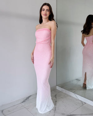 Baby Pink Pearl Gown Dress