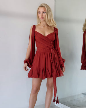 Rust Shoulder Pads Romper