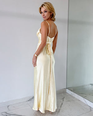 Yellow Silk Maxi Dress