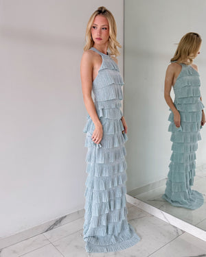 Baby Blue Tassels Gown Dress