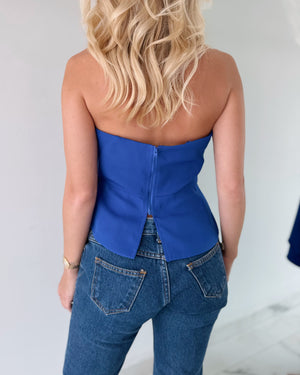 Blue Bun Crop Top