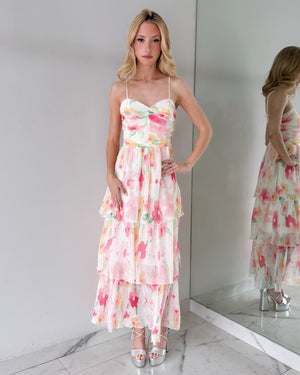 Pink Floral Maxi Dress