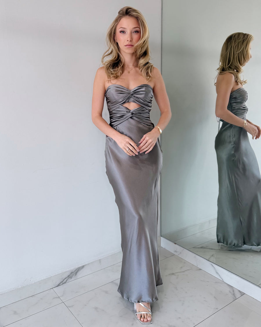 Bun Strapless Maxi Dress