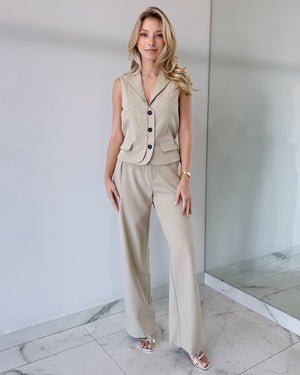 Nude Top + Pant Two Piece Set