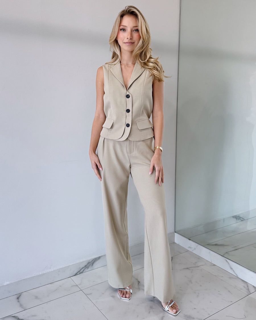Nude Top + Pant Two Piece Set