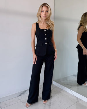 Black Button Jumpsuit