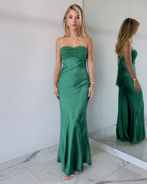 Green Emerald Strapless Maxi Dress