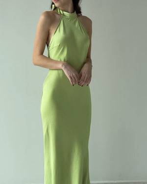 Lemon Open Back Gown Dress
