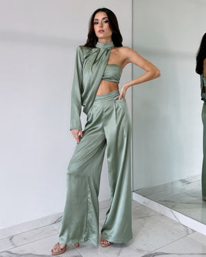 Green Silk Three Piece Set
