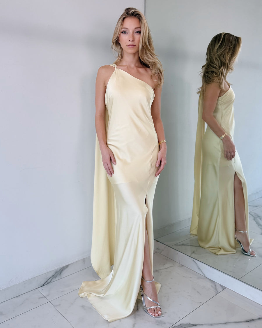 Yellow Choker Gown Dress