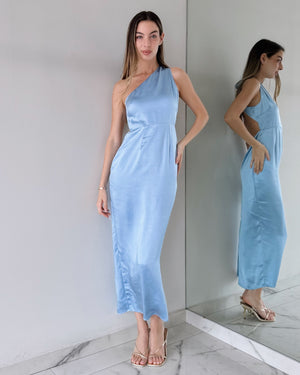 Blue One Shoulder Maxi Dress