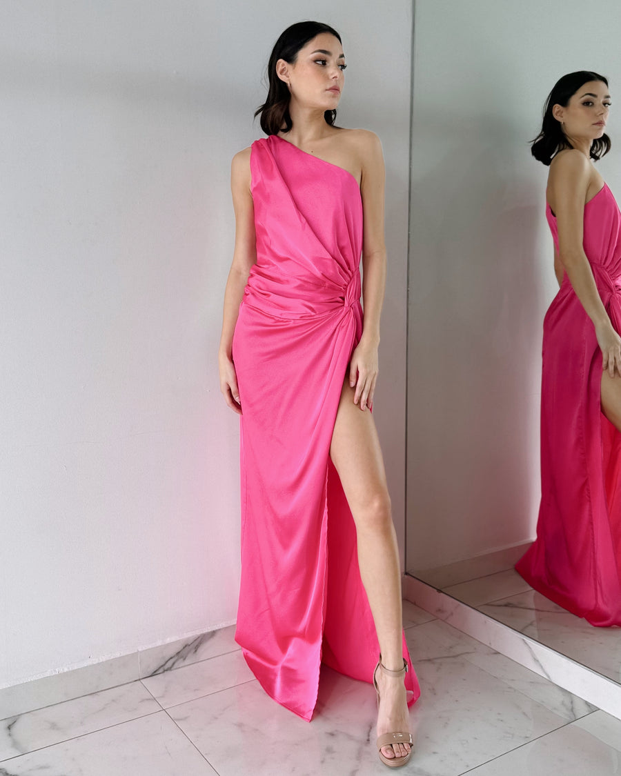 Pink Open Leg Gown Dress