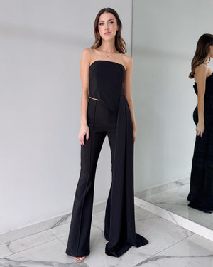 Black Strapless + Pant Two Piece Set