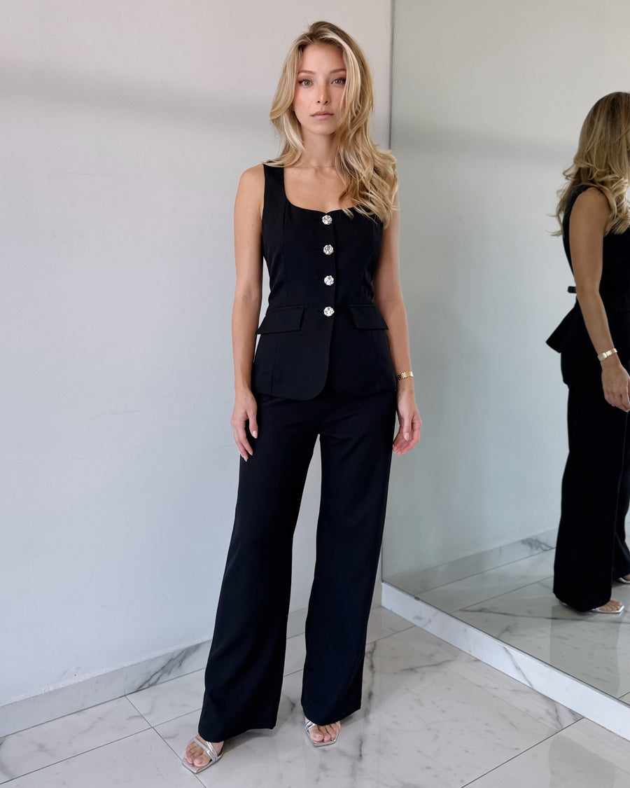 Black Button Jumpsuit