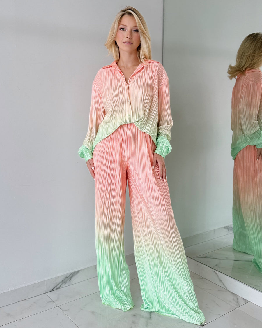 Green Orange Two Piece Set