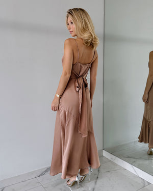 Light Pink Silk Midi Dress