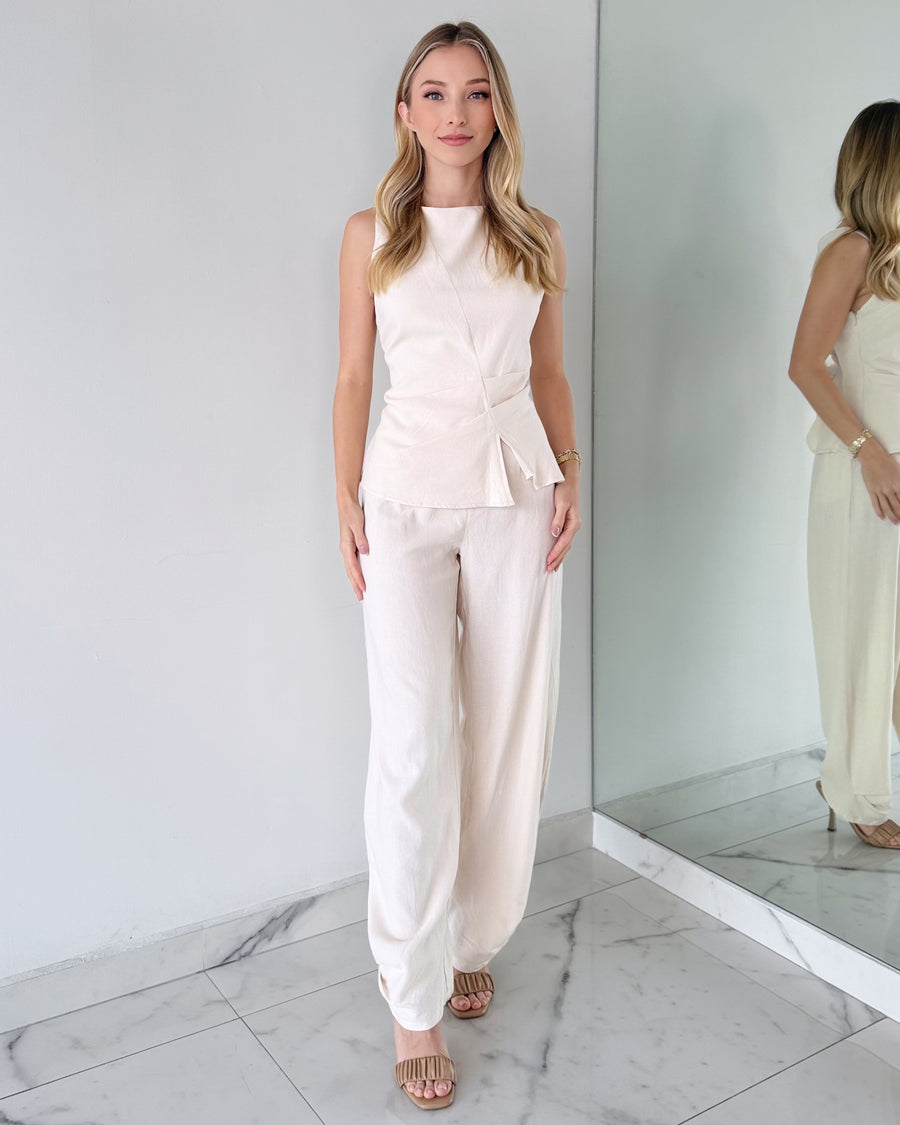 Nude Top + Pant Two Piece Set