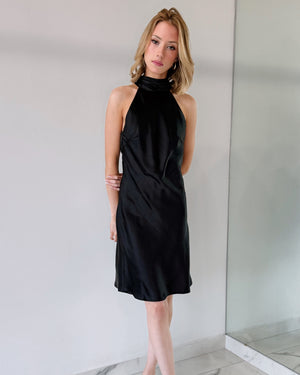 Black Silk Mini Dress