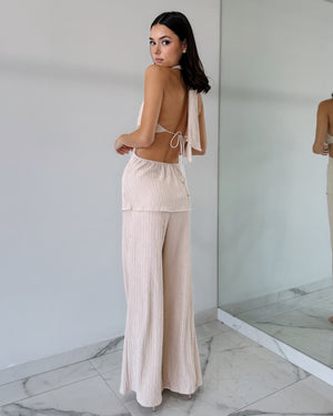 Nude Top + Pant Two Piece Set