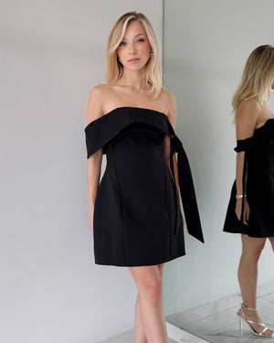 Black Off Shoulder Mini Dress