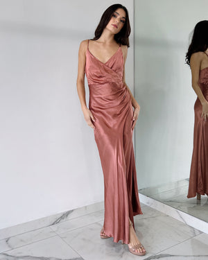 Rose Silk Gown Dress