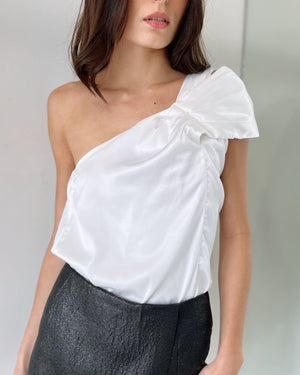 White One Shoulder Top