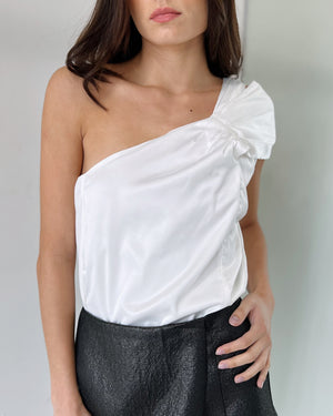 White One Shoulder Top