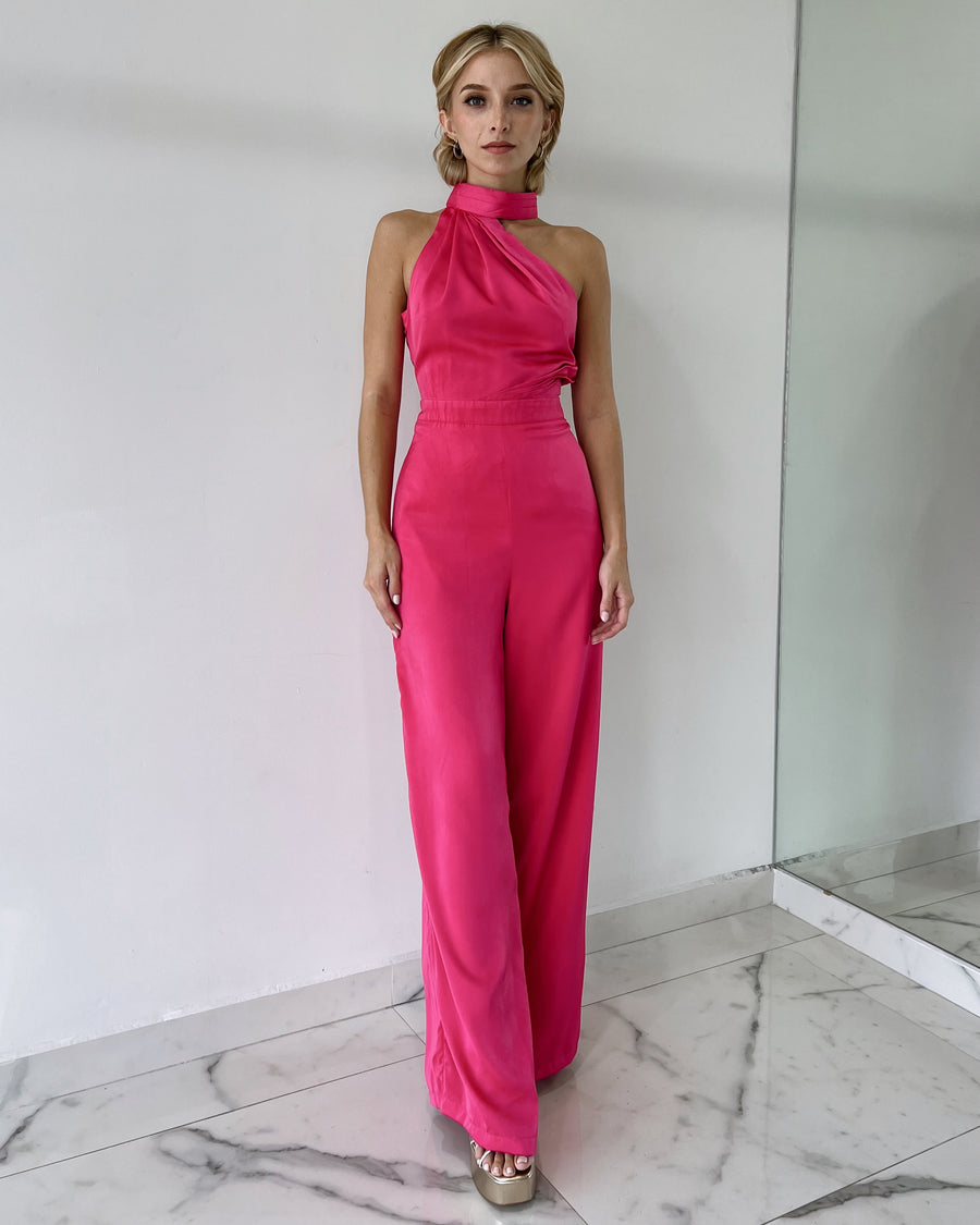 Pink Choker Jumpsuit