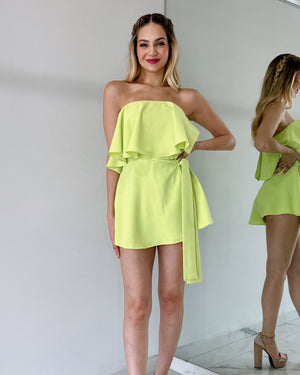 Lime Strapless Basic Romper