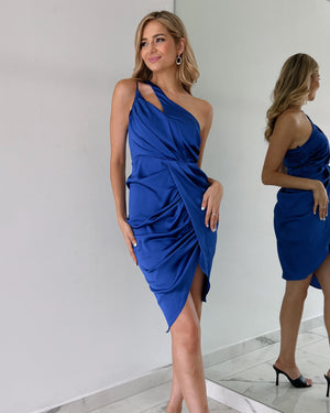 Blue One Shoulder Dress