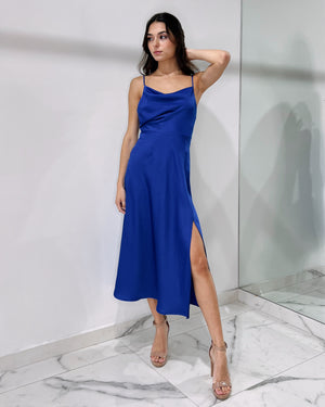 Blue Basic Midi Dress