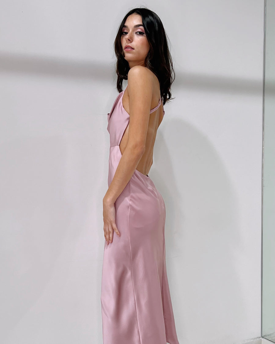 Pink Open Detail Midi Dress