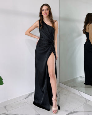 Black One Shoulder Gown Dress