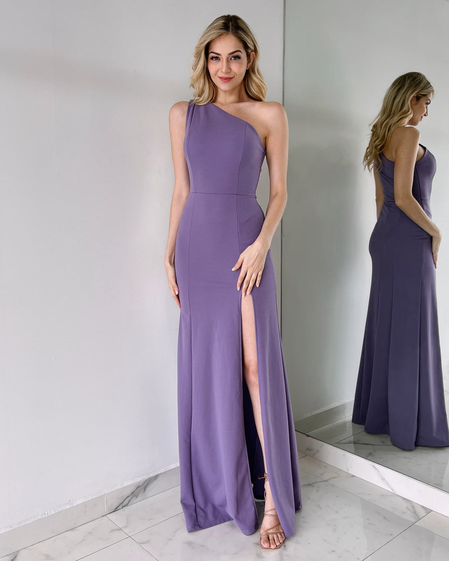Lilac One Shoulder Gown Dress