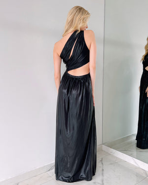 Black Open Back Gown Dress