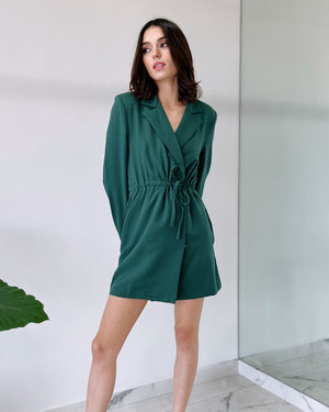 Forest Green Basic Short Dress