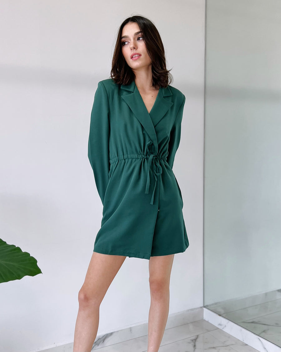 Forest Green Basic Short Mini Dress