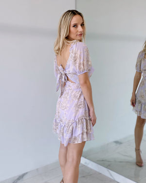 Lilac Floral Short Dress