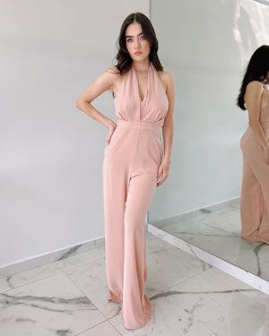 Baby Pink Halter Jumpsuit