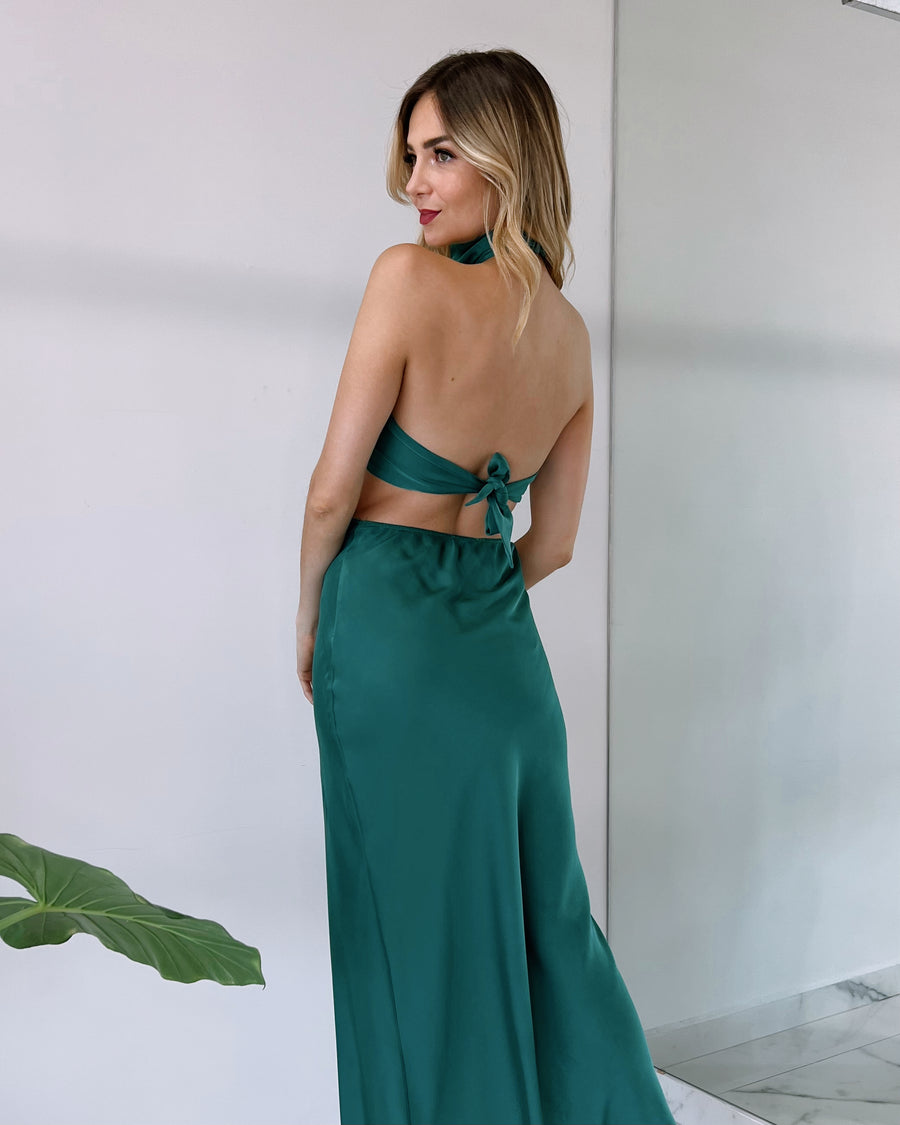 Turquoise Open Detail Midi Dress