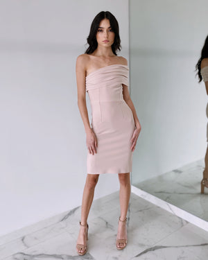 One Shoulder Nude Bandage Dress