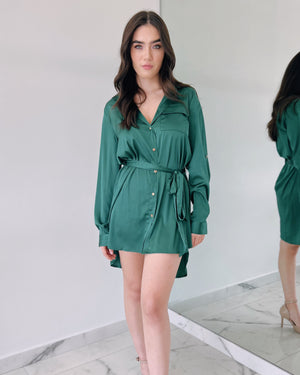 Forest Green Shirt Dress